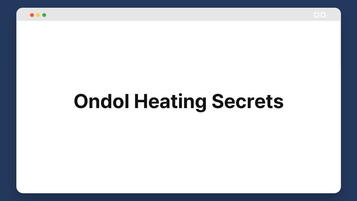 ondol heating secrets