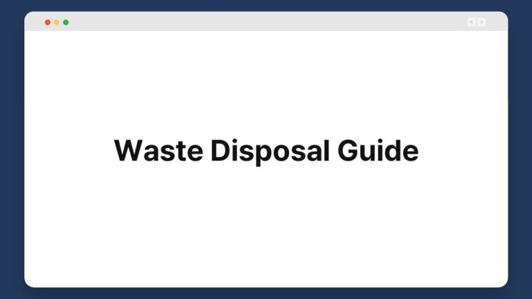 waste disposal guide